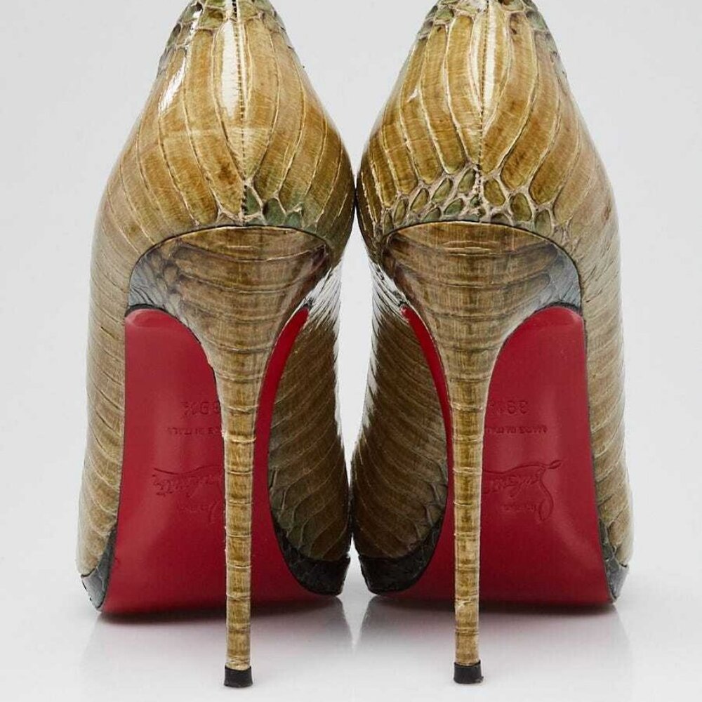 Christian Louboutin Green Python New Simple 120 P… - image 4